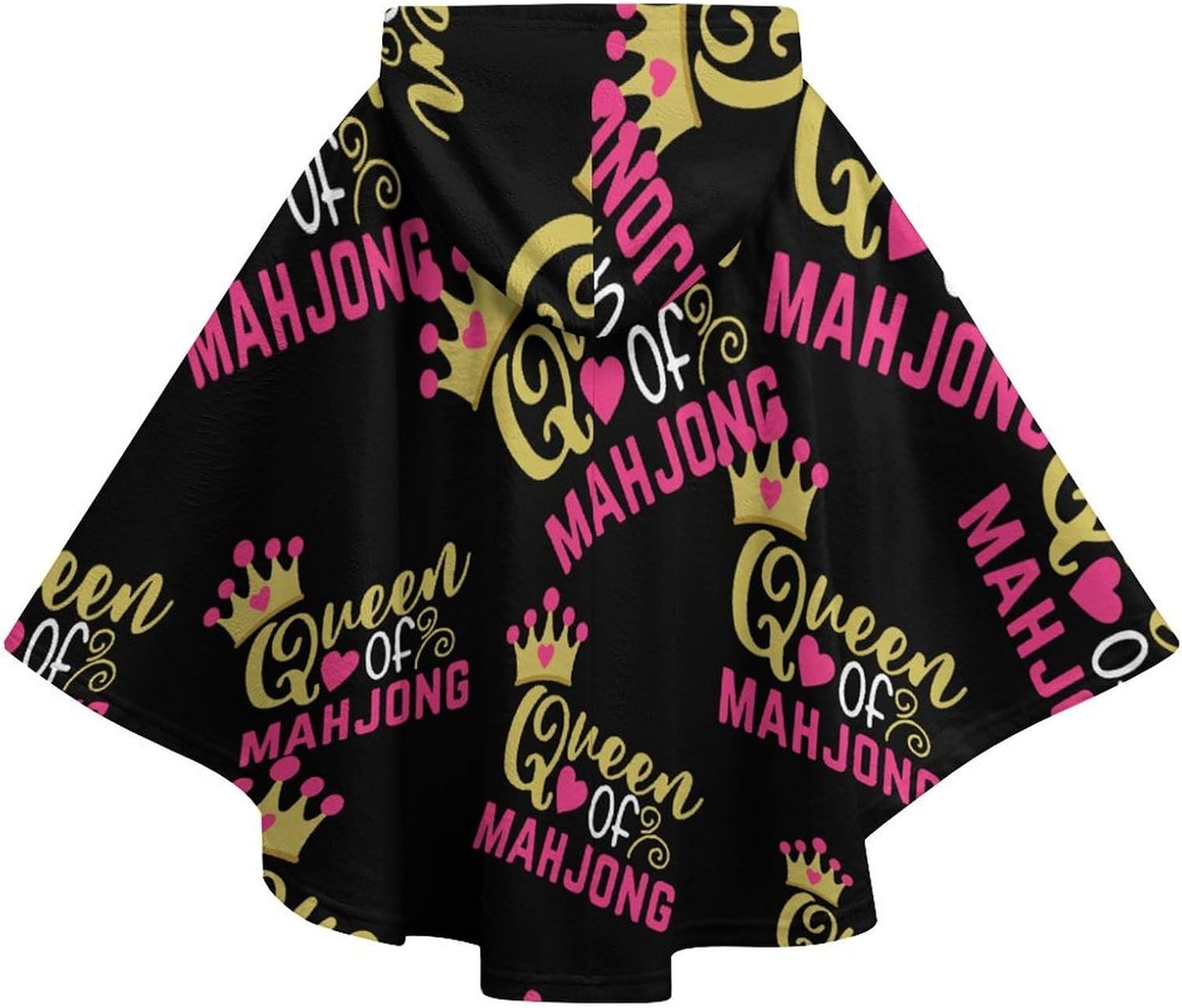 Mahjong Queen Wearable Blanket with Hooded Flannel Blankets Cape with Pocket