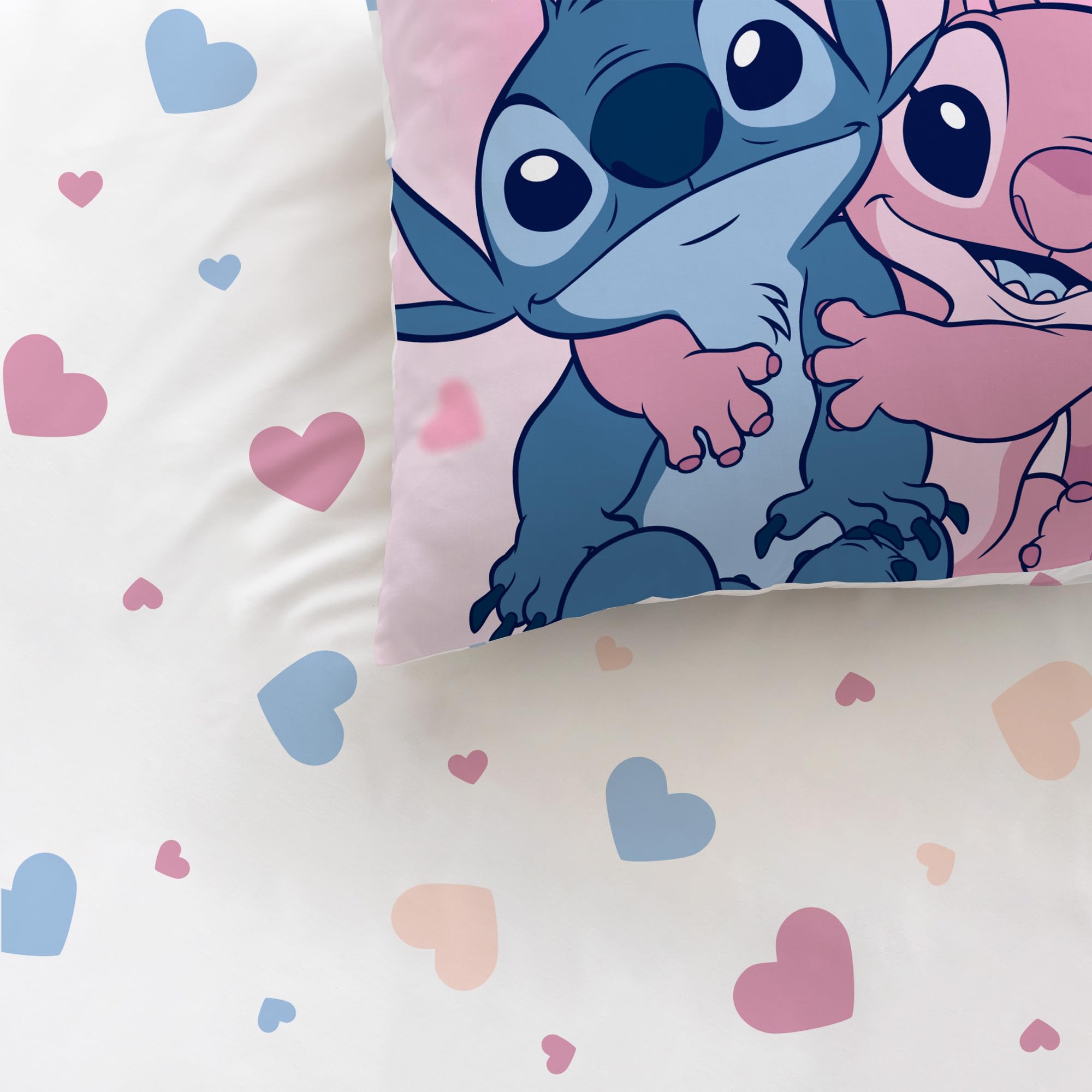 Disney Home Stitch Bisous Parure de lit 100% Coton - Licence Officielle