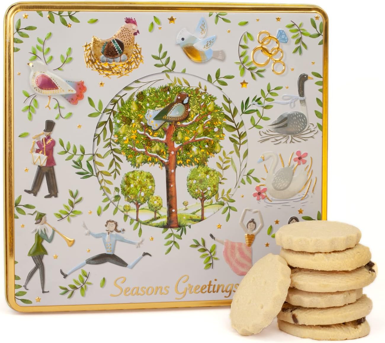 12 Days of Christmas Biscuits Tins, Traditional Christmas Biscuit Tin