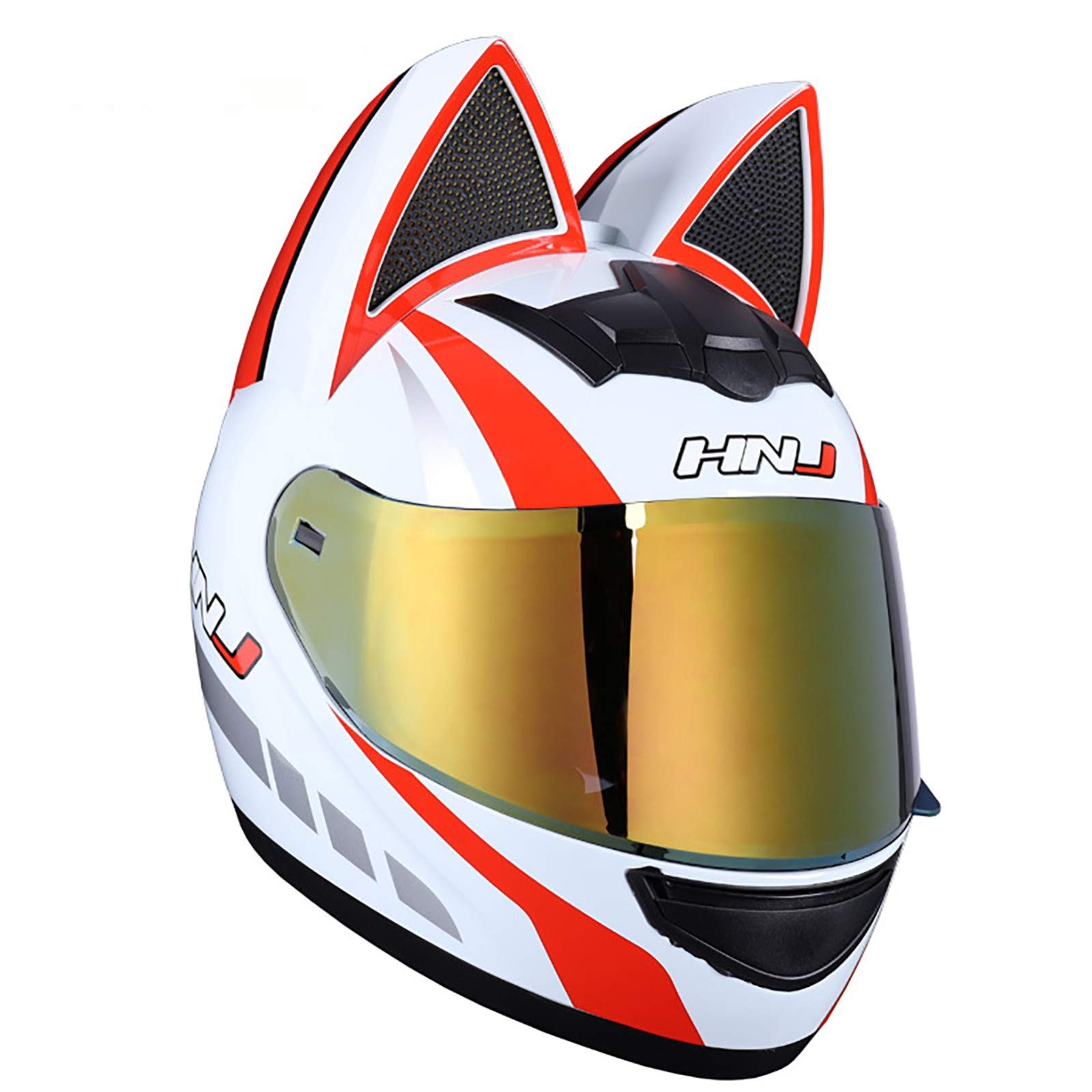 Casque de moto modulaire avec oreilles de chat et visière anti-buée