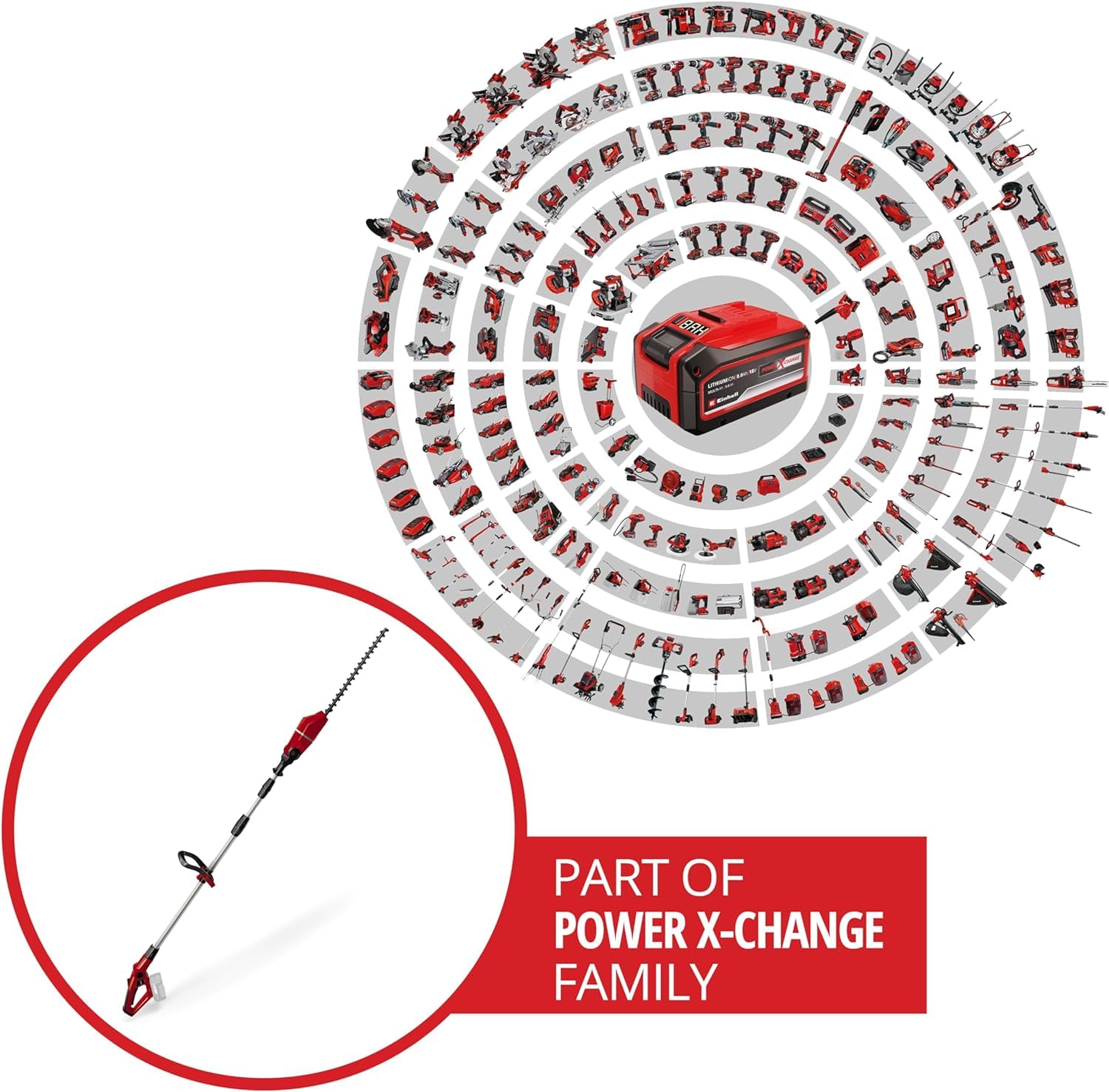 Einhell Akku-Teleskop-Heckenschere GE-HH 18/45 Li T-Solo Power X-Change (Li-Ion, 18 V, 45 cm Schwertlänge, Messer aus diamantgeschliffenem Stahl, ohne Akku und Ladegerät)