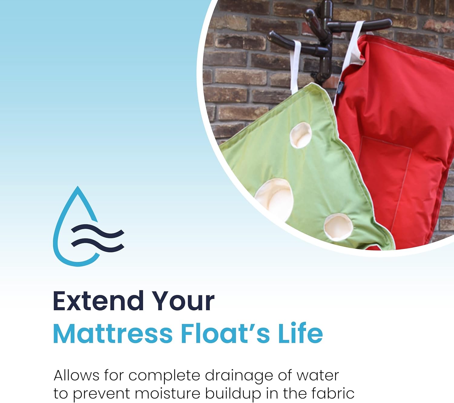 Hanging Pool Float Storage Mattress Rack - Convenient Holder by Float Storage, Sturdy Furniture Grade PVC 3 Arm Rack for Easy Air Drying and Cleaning (White)