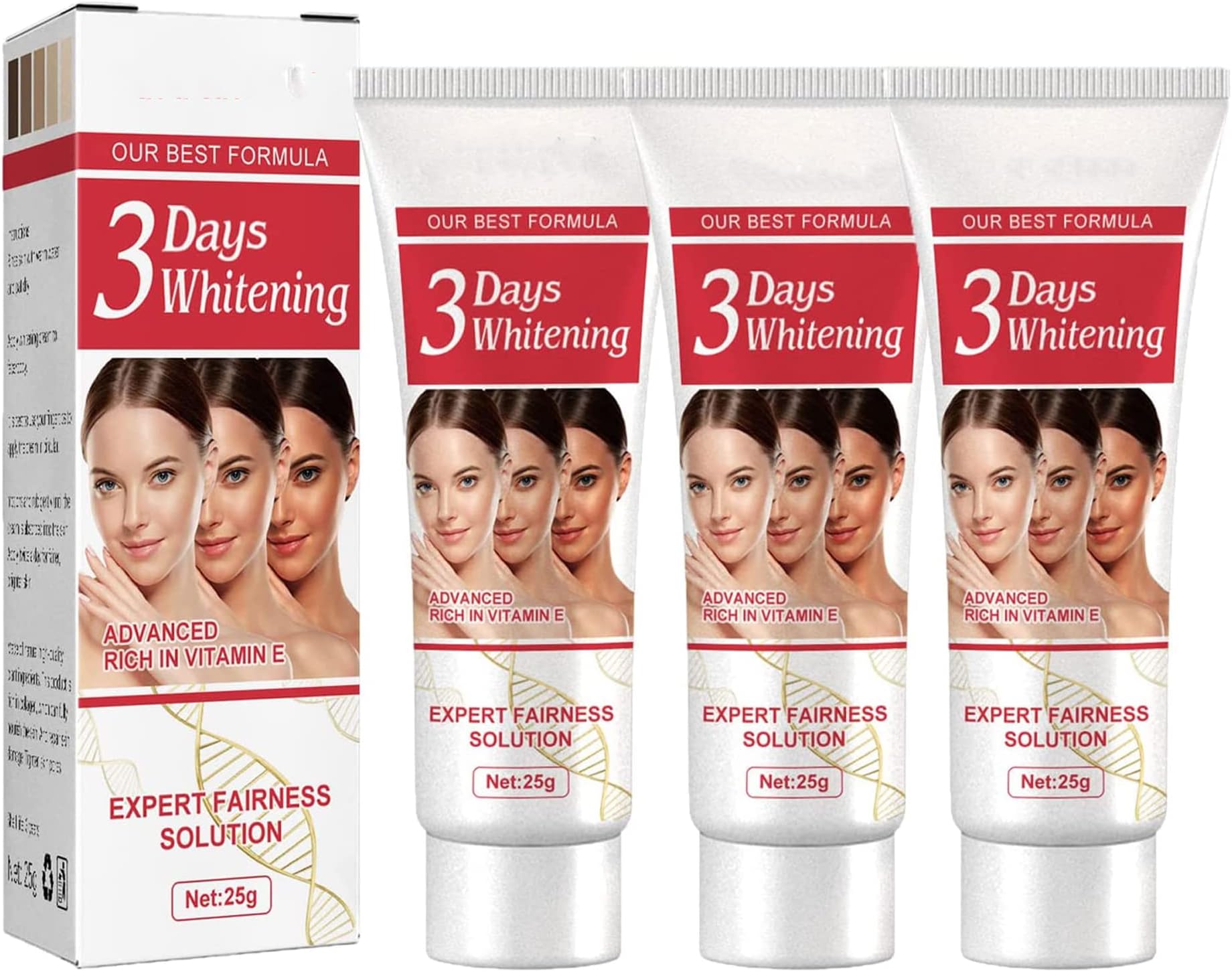 3 Days Kojic Acid Whitening Moisturizing Cream, Skin Lightening Cream for Dark Skin, Repairs and moisturizes, making skin feel firm, smooth and supple (3pcs)