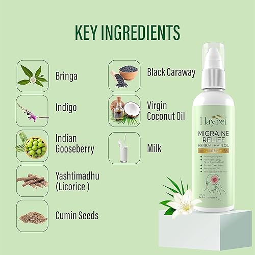 Miniatura 5 de Aceite capilar de hierbas para aliviar la migraña  El alivio de la sinusitis asegura el control de caídas del cabello del sueño  Aceite esencial