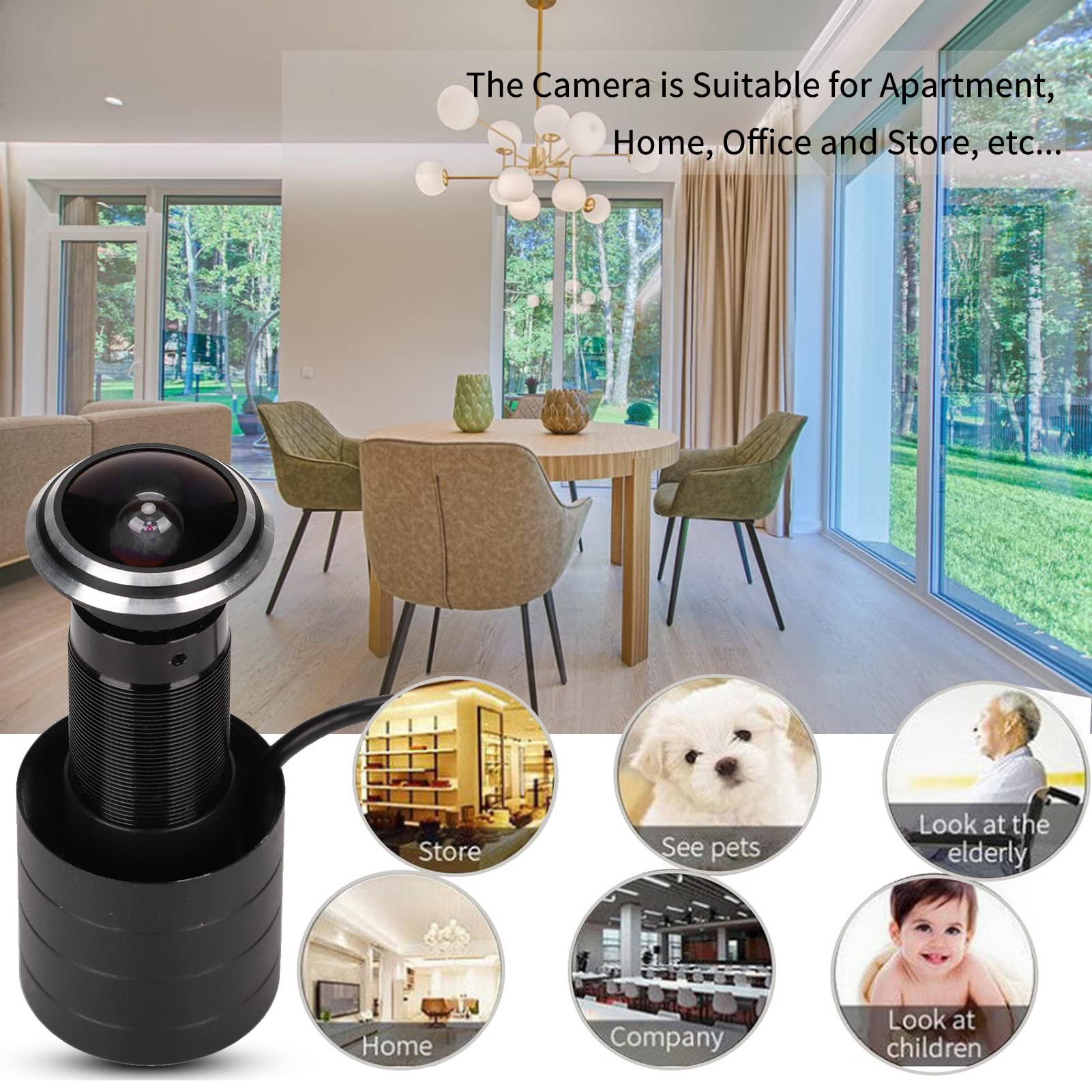 Mini Peephole Door Eye Telecamera IP per Porta Eye Hole Telecamera Grandangolare Telecamera per la Casa di Sicurezza 1080P 2 Milioni di Pixel Drivefree USB Telecamera per Spioncino HD per la Casa