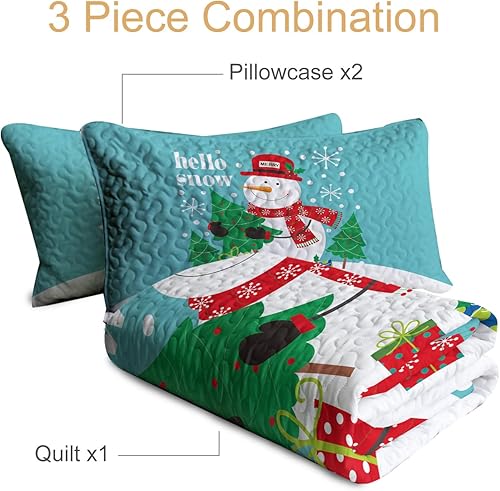 Miniatura 9 de BlessLiving Juego de edredón de Navidad con diseño de perro, tamaño individual, para niños, lindo diseño de cachorro, tamaño 68 x 86 pulgadas,