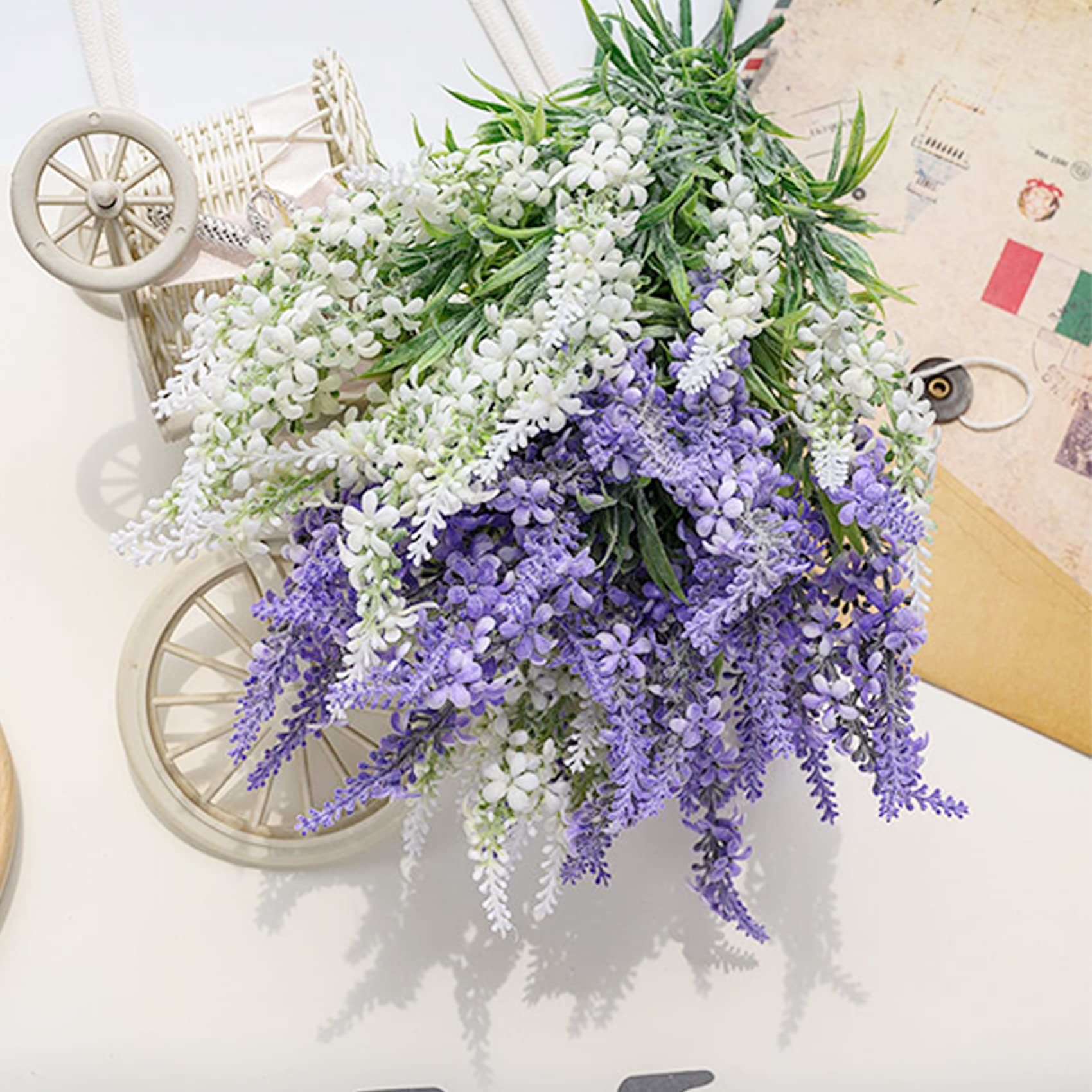 Lavanda Artificial, Plantas De Plástico Flores Falsas Ramo Hogar
