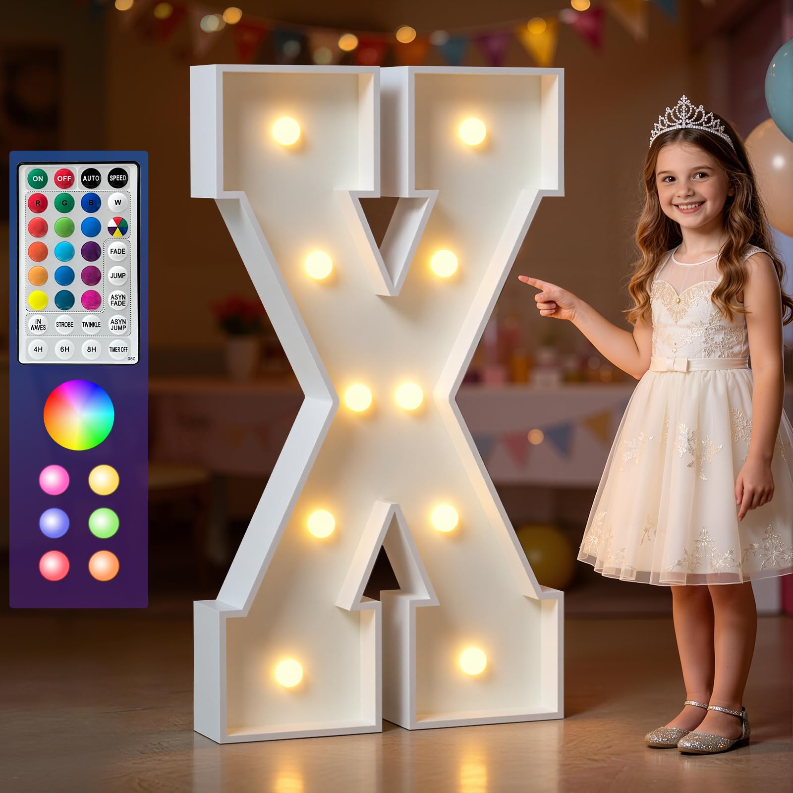 4FT Colorful Marquee Letters X — image 1
