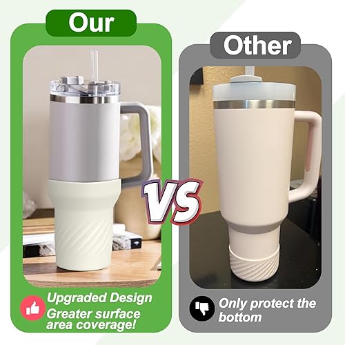 Miniatura 5 de AIERSA Funda alta de silicona para botas Stanley Quencher de 40 onzas y vaso H2.0 de 40 onzas con asa, accesorios de vaso para Stanley