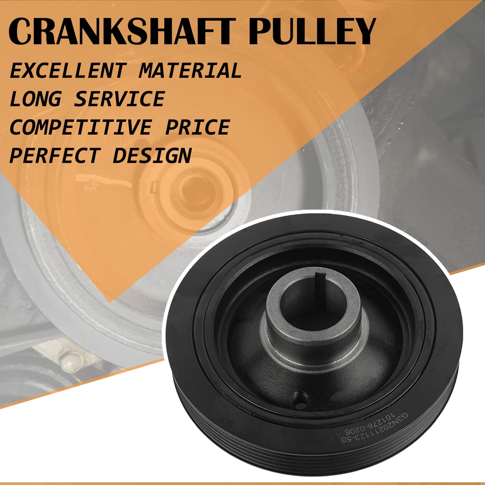 Big Block Chevy Triple Crankshaft Pulley - 7.8 In. - Chrome - Foto 4