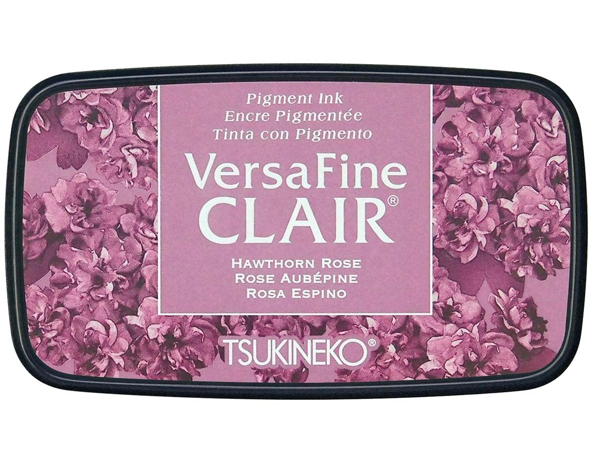 Tsukineko VersaFine Clair Ink Stamping Pink, Hawthorn Rose-Large-Opaque, Waterproof, Archival-Embossing, pad Size: 7.6 x 3.5 cm