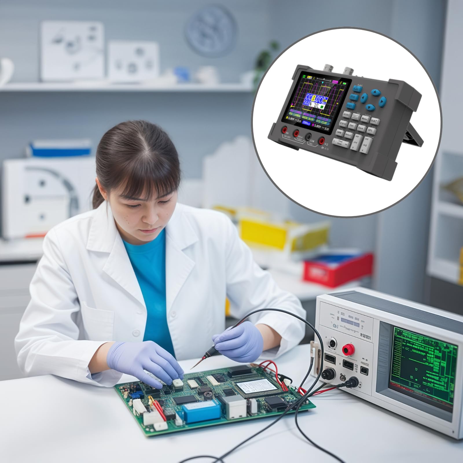 Zweik-Mini-Oszilloskop-Multimeter – übersichtliches Display für genaue Messungen – 14 x 8,6 x 3,3 cm, perfekt für verschiedene Instrumente