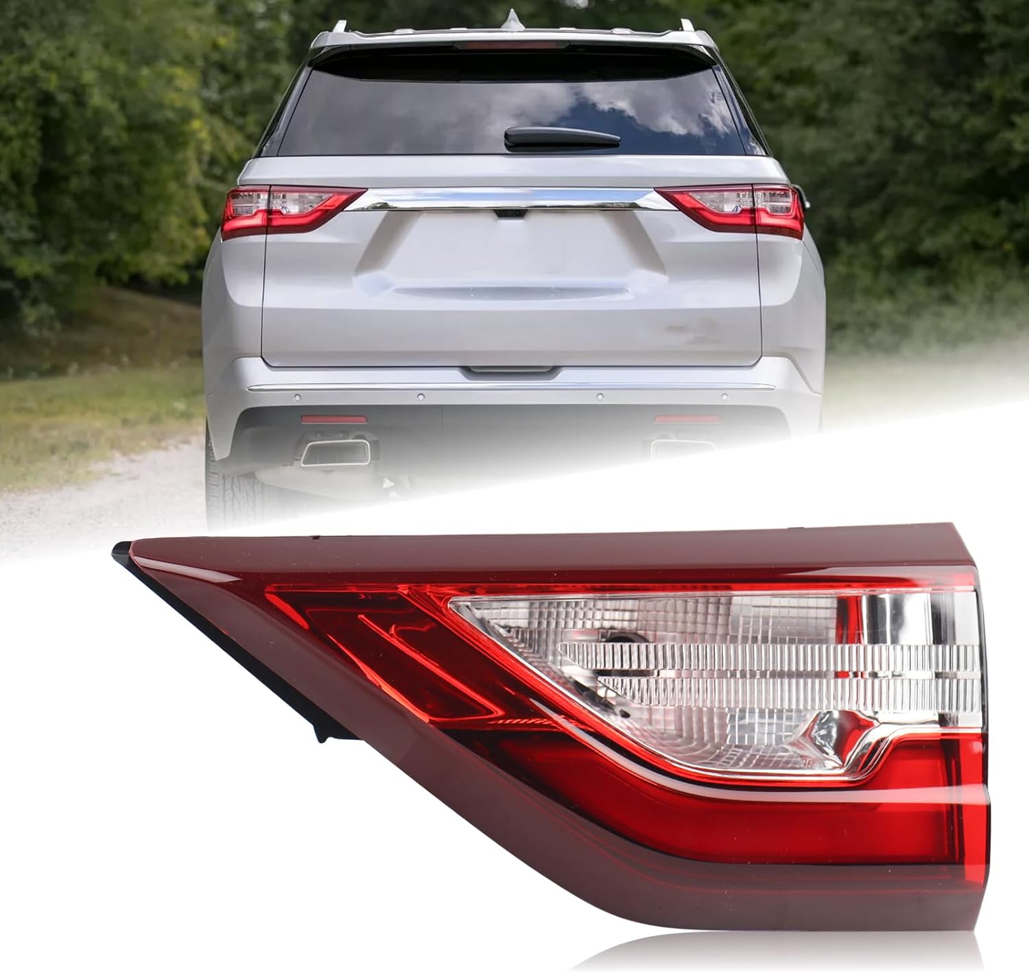 RH LED Inner Tail Light Fit for 2018 2019 2020 2021 Chevy Traverse Chevrolet Rear Lamp Assembly With Bulbs Right Passenger Side 85164975 GM2803117