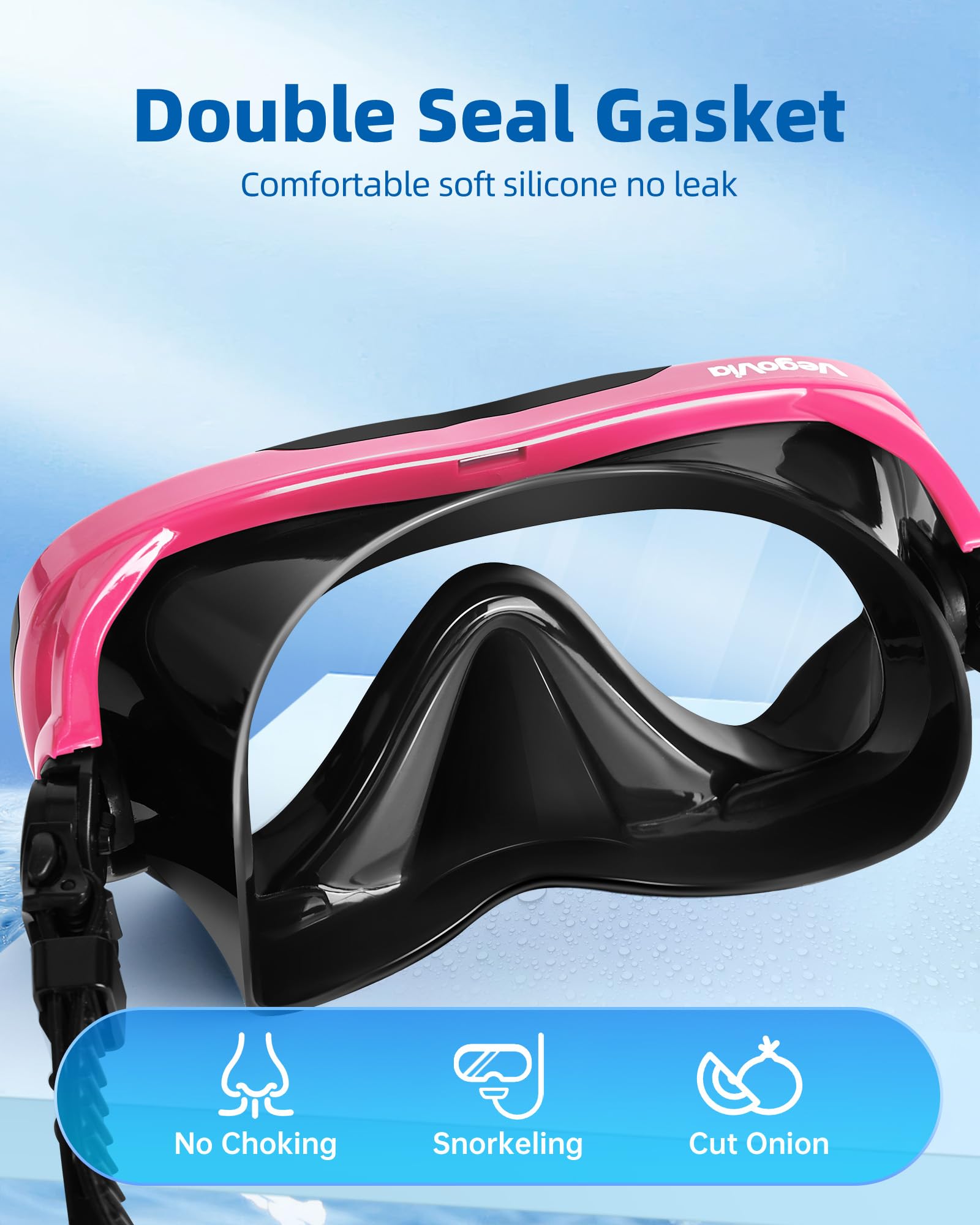 Adult Swim Goggles with Nose Cover, 180° Clear Wide View No Leak Diving Mask Pool Goggles for Women Men Adult Youth