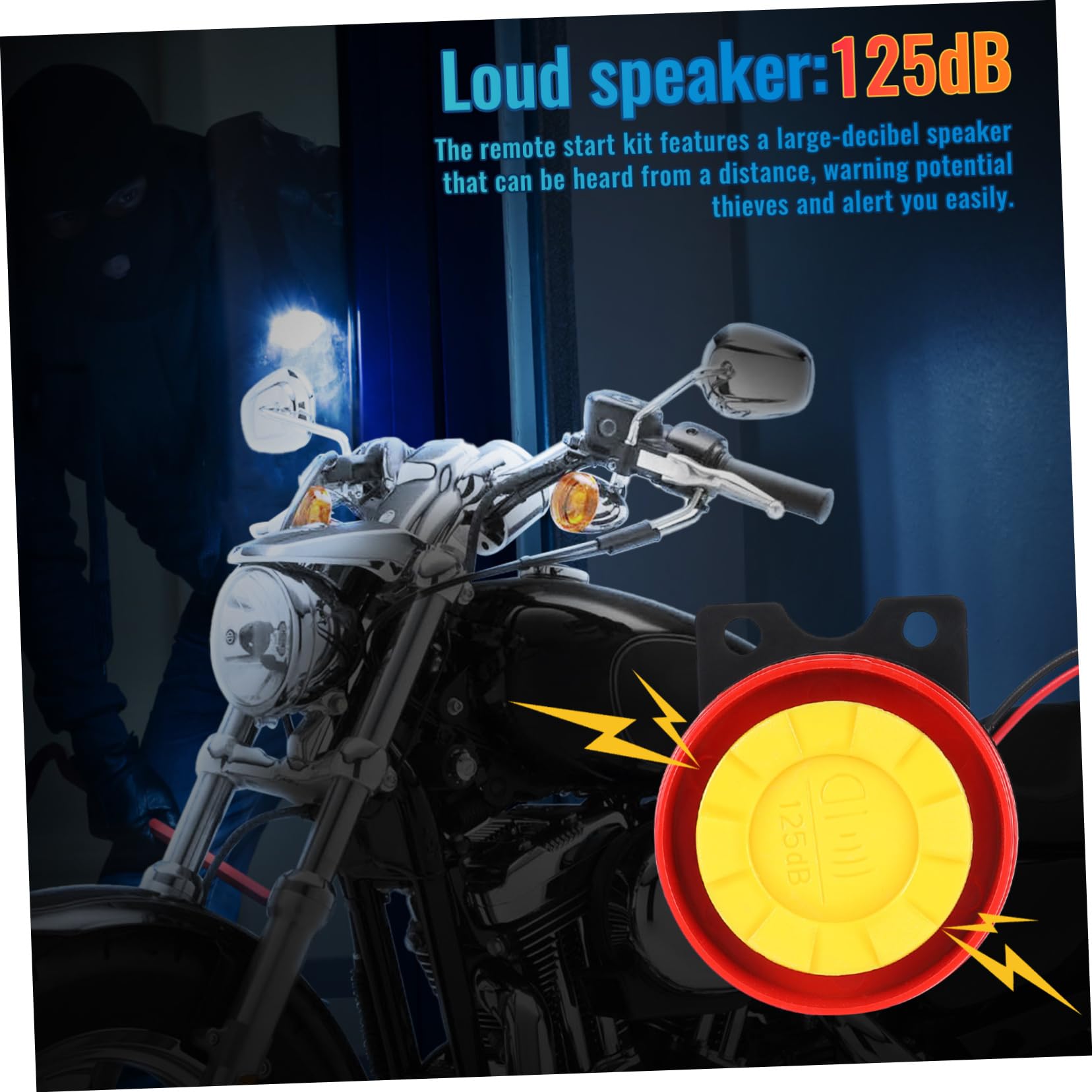 Sistema di Allarme per Moto 12v Avviamento Remoto, Sensibilità Regolabile e 2 Telecomandi, in Abs per Sicurezza del Veicolo