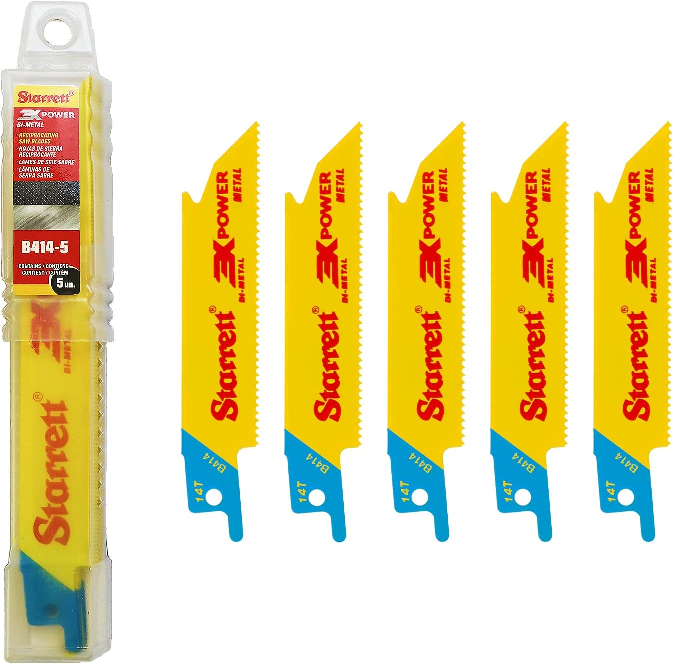 Starrett Metal Cutting Reciprocating Saw Blade 5 Pieces B4145 100 mm