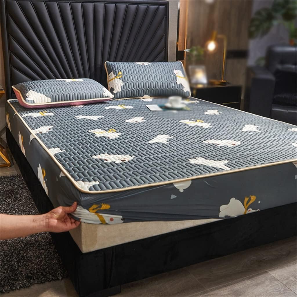 Latex Bed Hat Three-piece Set Cool Ice Mat Half Surround Mattress Protective Cover image 2