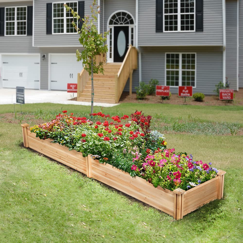 Fioriera rialzata in Legno per orto e Giardino, per Verdure ed Erbe aromatiche - Grande Soluzione per Il Giardinaggio all'aperto, 96,7" x 24,6" x 10,6"