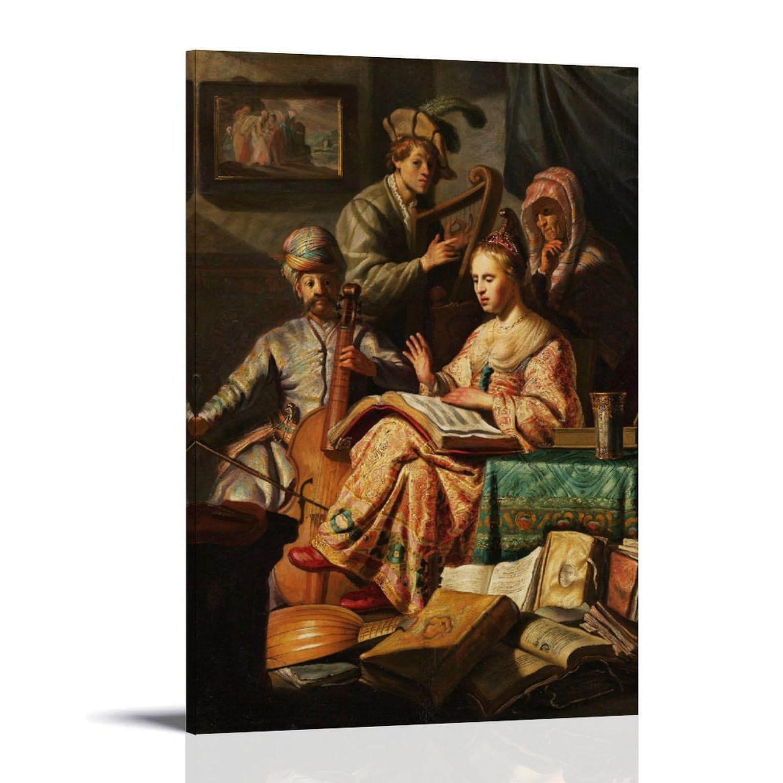 Gerard Ter Borch Künstlerwerke Das Konzert-Poster, Leinwandbild, Wandkunst, Bilder für Heimdekoration, modernes Kunstwerk für jeden Raum, 40 x 60 cm