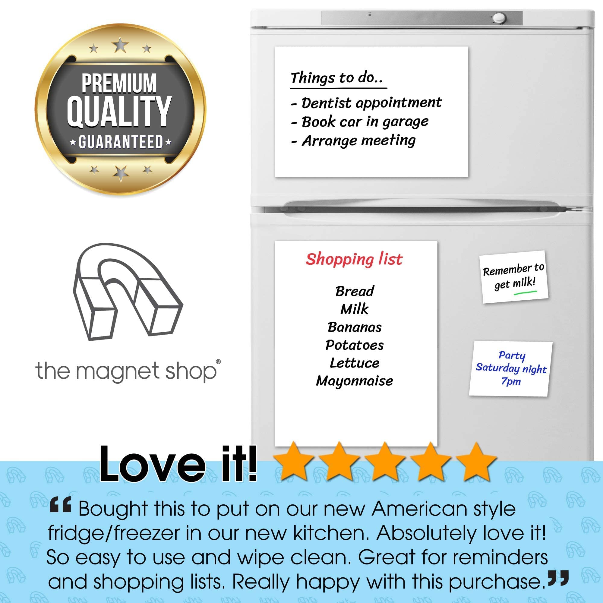 TMS A3 Whiteboard Fridge Large, Flexible and Dry Wipe