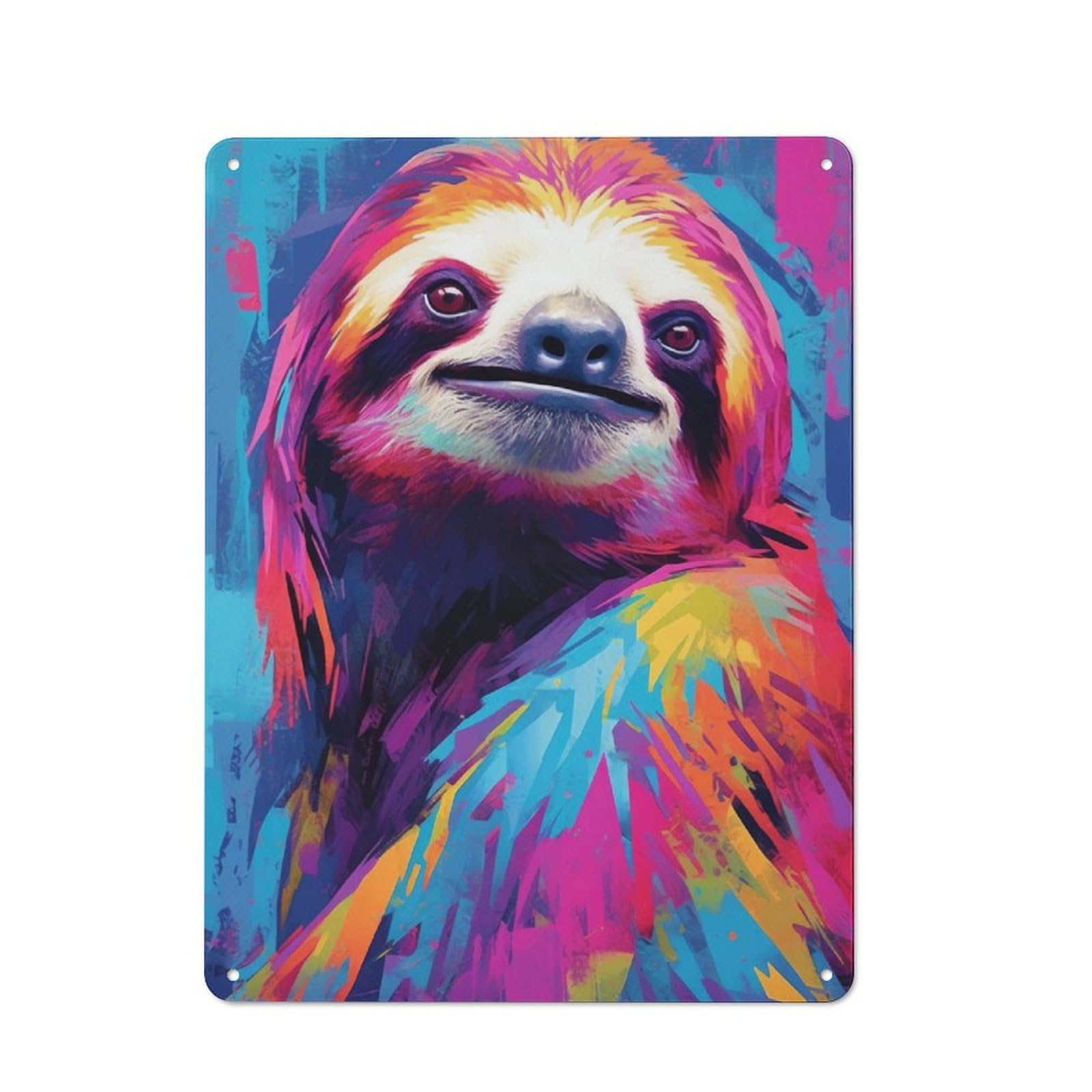 Junmoney Sloth Animal Industrial-Style Tin Sign 40X30cm For Pub Or Café, Suited To Pub Decor Enthusiasts