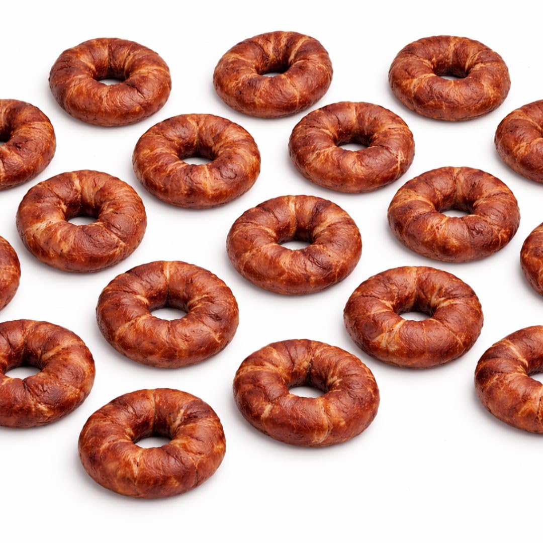 ANIMALUJOS - Snack Natural para Perros en Forma de Donuts con Pato Enrollado | Sabor Sweet & Sour | Bolsa con 20 Unidades | Golosina Saludable y Sabrosa | Sin Cereales ni Azúcares