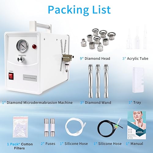 Miniatura 6 de Máquina profesional de microdermoabrasión de diamante dermoabrasión Equipo de dispositivo de cuidado facial de la piel potencia de ucción 0-68 cmHg