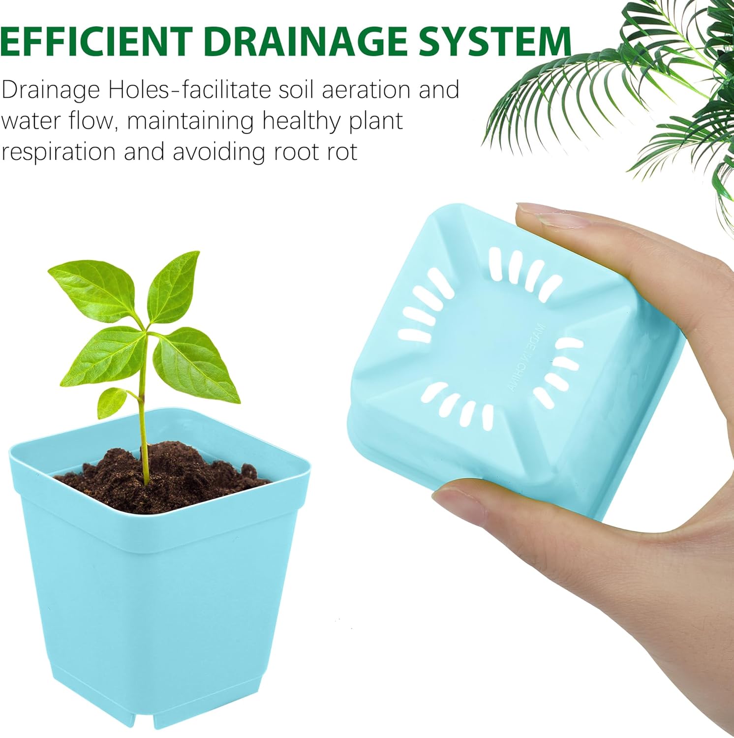 Hahood 160 Pieces Square Flower Plant Pots 3 Inch Flower Seedling Nursery Pots with Pallet Colorful Mini Plastic Planters with Labels and Tools for Room, Garden, Office and Balcony, 8 Colors