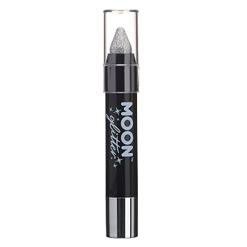 Moon Glitter Holographic Glitter Paint Stick/Body Crayon Makeup for The Face & Body 0.12oz - Silver