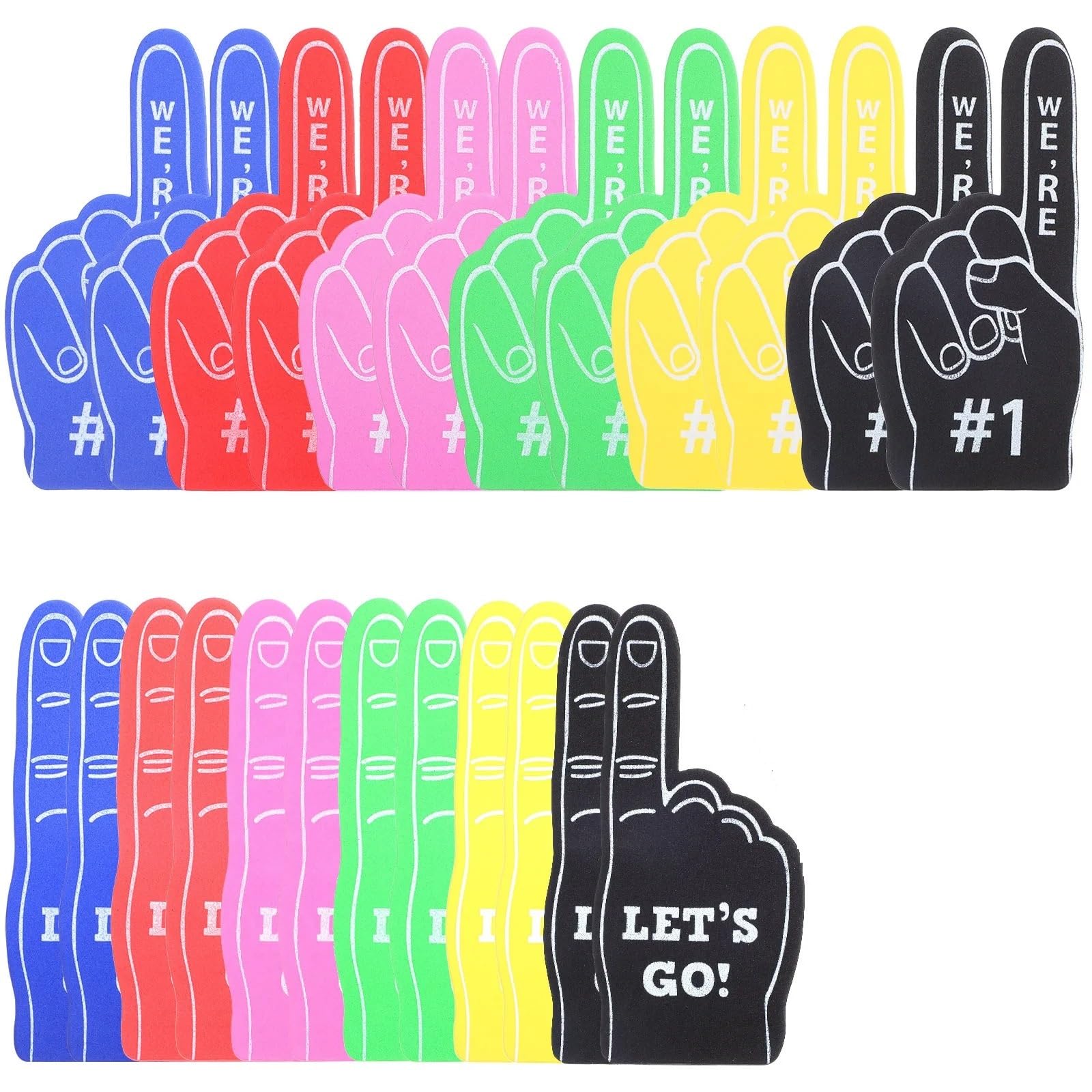 24Pcs Foam Fingers Soft Comfortable Large Size Cheer Props Party Noisemakers Sports Event Fan Supplies Finger for Parties Celebration