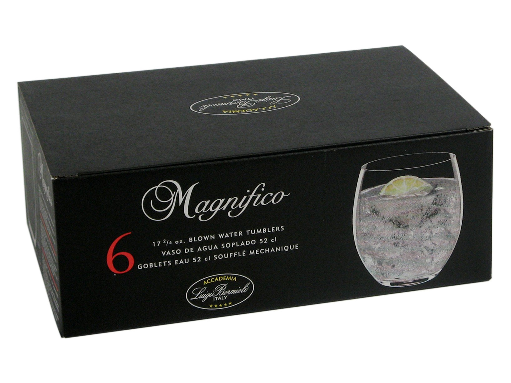 Bormioli Luigi Magnifico Confección de Vasos, Vetro Resistente, Transparente, 52 cl, 6 Piezas