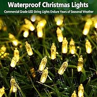 Vista 3 de Luces de Navidad – Cadena de luces a pilas, 50 unidades, luces LED transparentes, 8 modos, mini juego de luces con temporizador para árbol