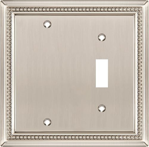 Vista 528 de Henne Bery Sunken Pearls - placa decorativa de pared para interruptor (Palanca simple, 2 unidades, níquel satinado)