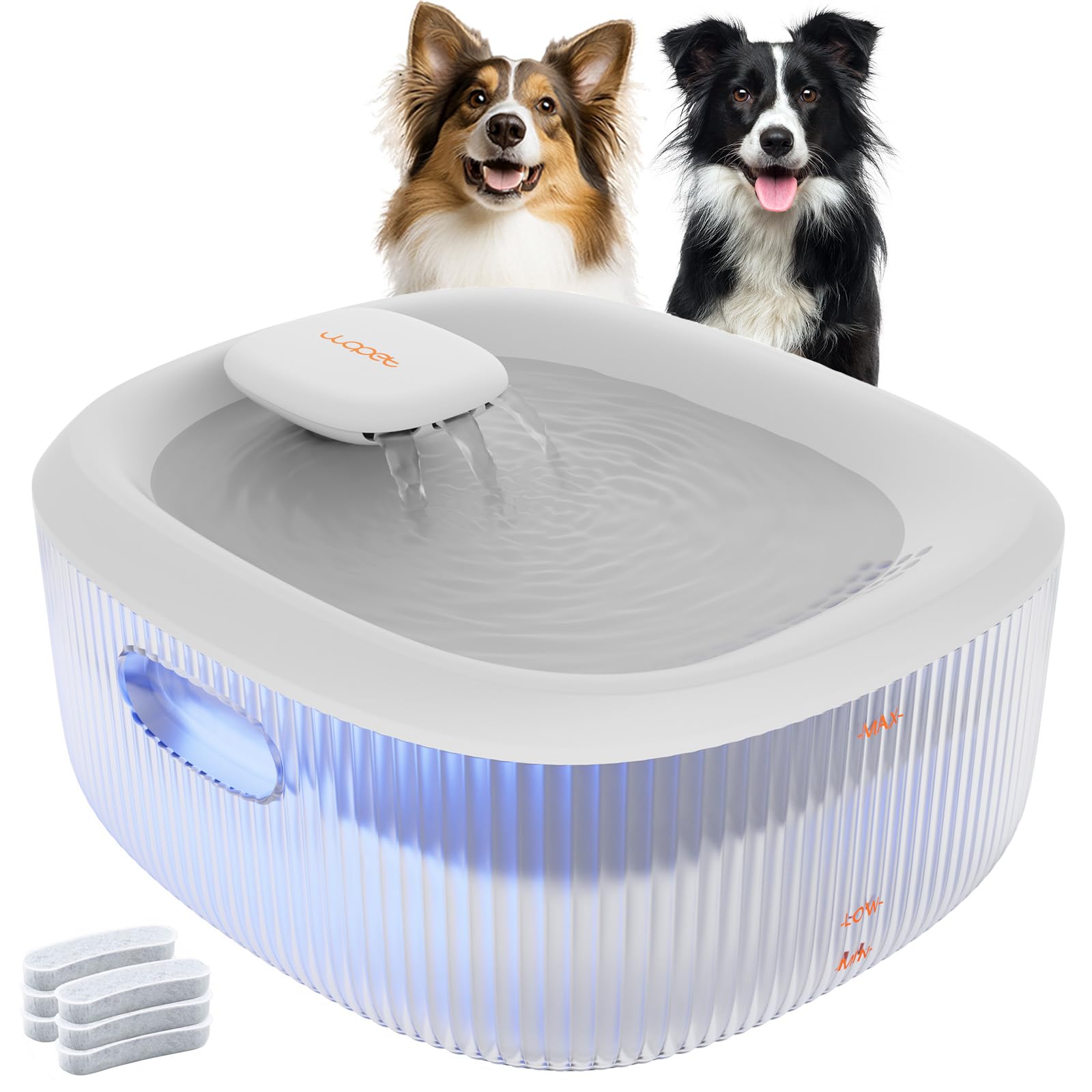 WOPET Dog Water Fountain for Large Dogs, 6L/205oz/1.6Gal Automatic Dog and Cat Water Fountain, Pet Water Dispenser with 6 Filters, Ultra-Quiet Pump, Great for Large Dogs Cats and Multi-Pet Home