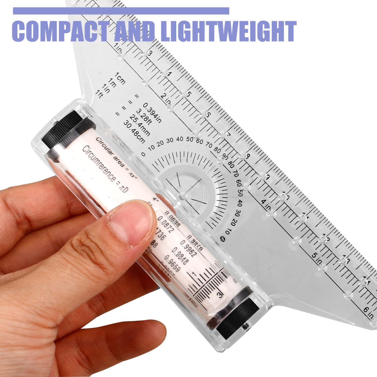 SHINEOFI 5 Series Regla De Medición Plástica Multiusos De Regla Rodante Herramienta De Dibujo Portátil Trazar Líneas Paralelas Y Geométricas 2 Piezas X 5