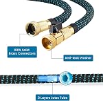 EBOKA Expandable Garden Hose 100FT with 10 Function Nozzle and 3/4 inch Solid Brass Fittings Durable 3-Layers Latex Lightweight & No-Kink Flexible Water Hose
