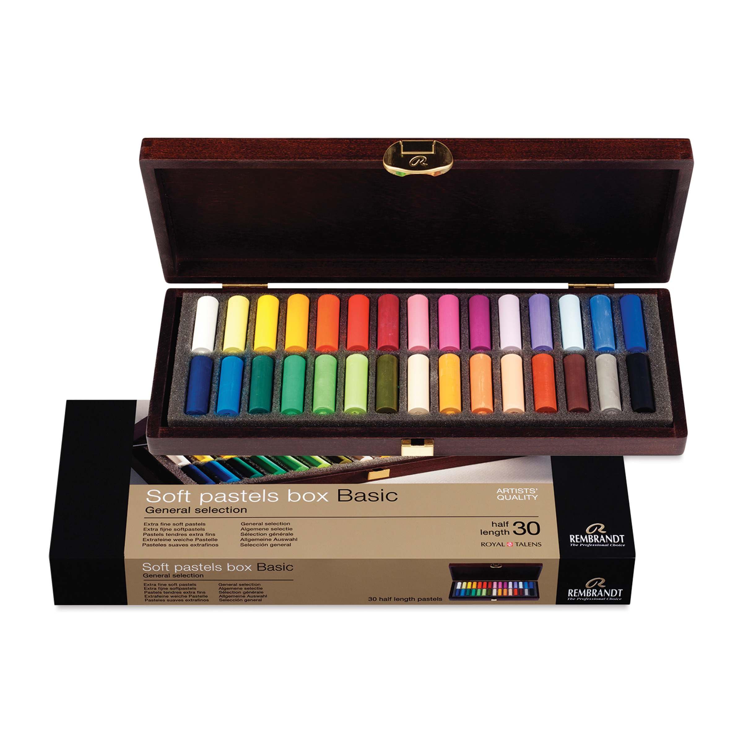 Rembrandt Juego de 30 cajas de madera pastel de media barra