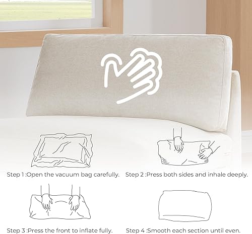 Miniatura 5 de CHITA Súper Grande Sofá Modular Seccional Convertible en Forma de U de Lujo, Sofá Moderno Relleno de Plumón, Sofá Nube de Asiento Profundo, 153