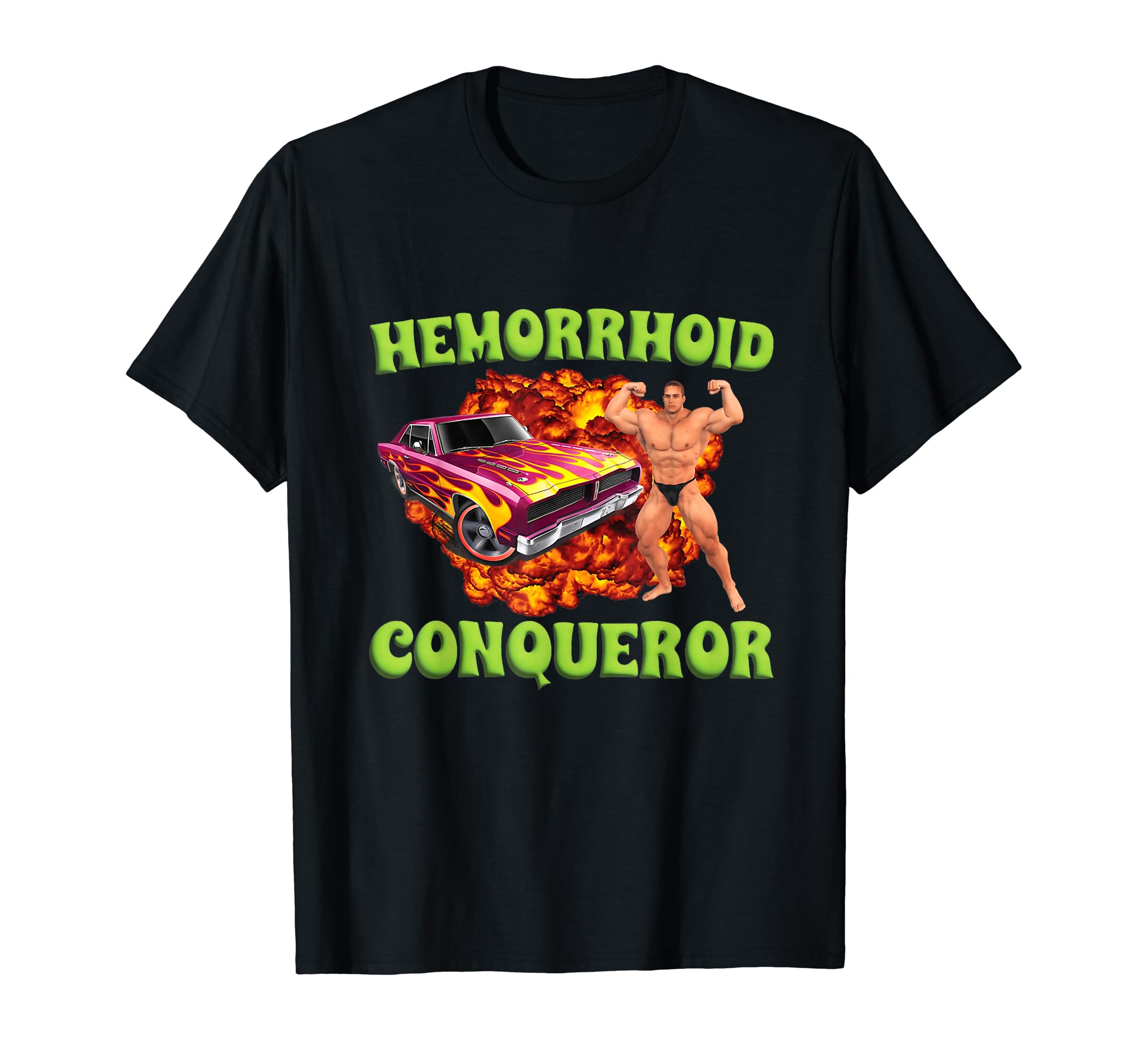 Funny Meme TeesHemorrhoid Conqueror Funny Oddly Specific Dank Meme T-Shirt