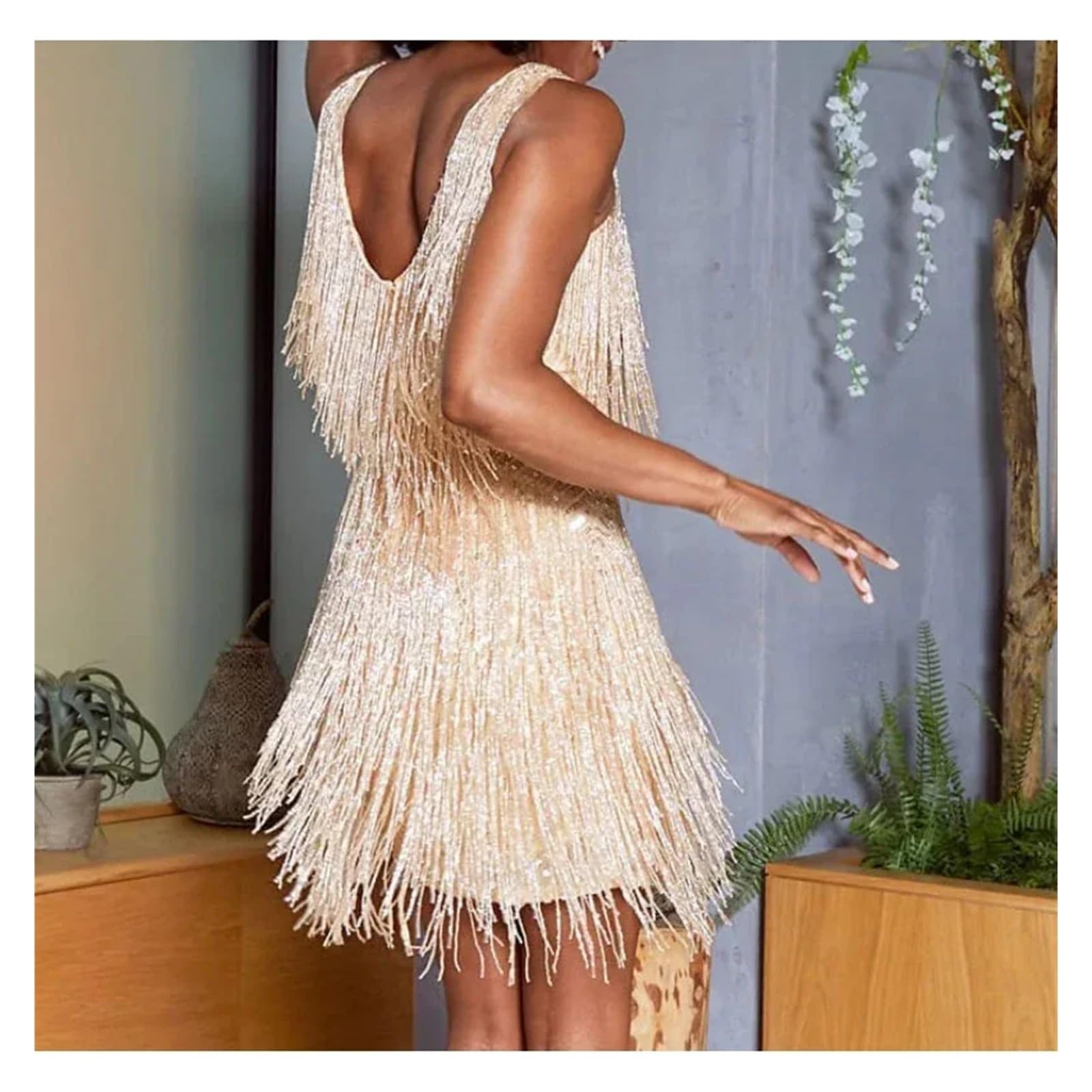 Fransen Kleid Sexy Quaste Pailletten Mini Kleid Frauen Spaghetti Strap Nähte Kleider Weibliche Elegante Abend Party Club