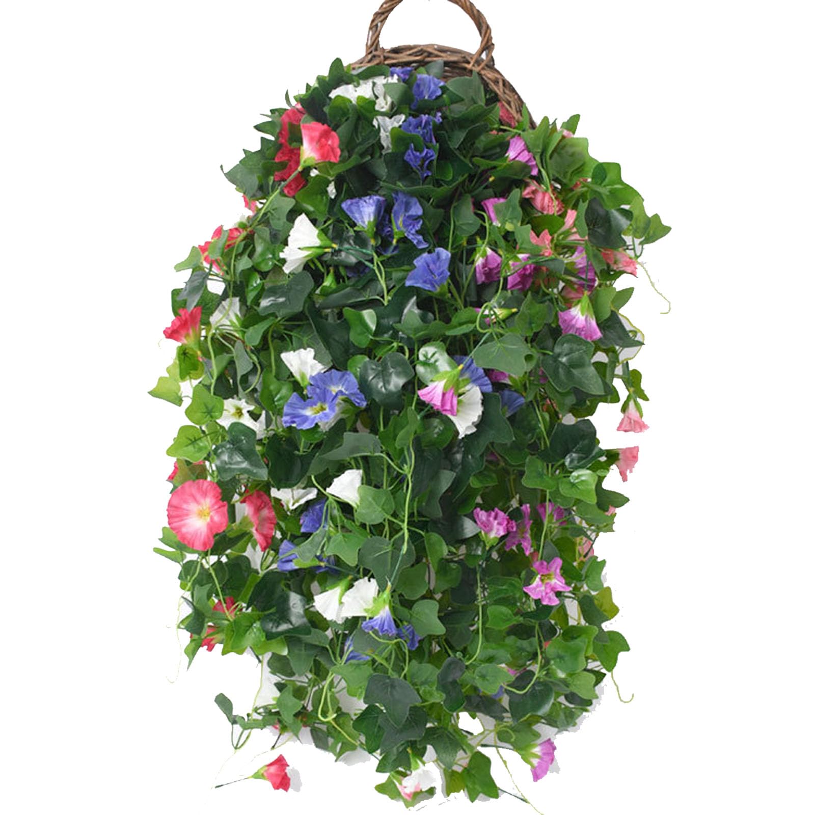 Künstliche Hängepflanzen für Zuhause, Bauernhaus, Innen- und Außenbereich, Gartendekoration, Set mit 10 künstlichen hängenden Blumen (Farbe: A)