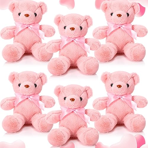 Miniatura 1 de 6 piezas de oso de San Valentín para el día de San Valentín lindos peluches de oso suave juguetes para dormir y jugar para mujeres decoración de