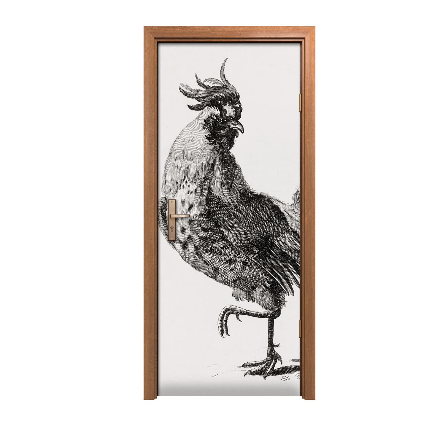 Autocollant de porte 90x200cm décoratif oiseau poulet Coloray