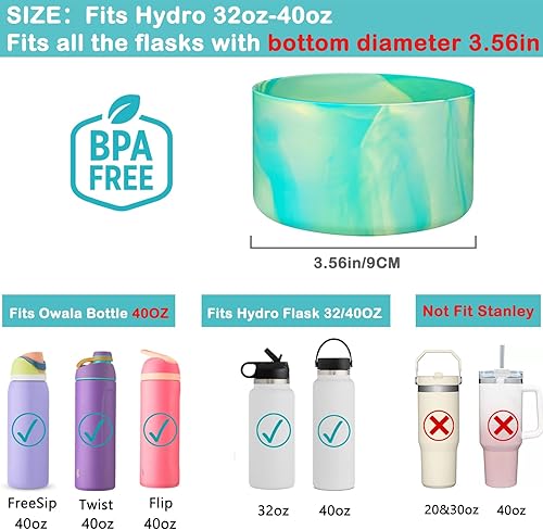 Miniatura 2 de HEYSKAY Protective Flask - Bota de silicona de 12 a 40 onzas para botella de agua Hydro Flask, y compatible con Stanley Tumbler, Yeti, Simple