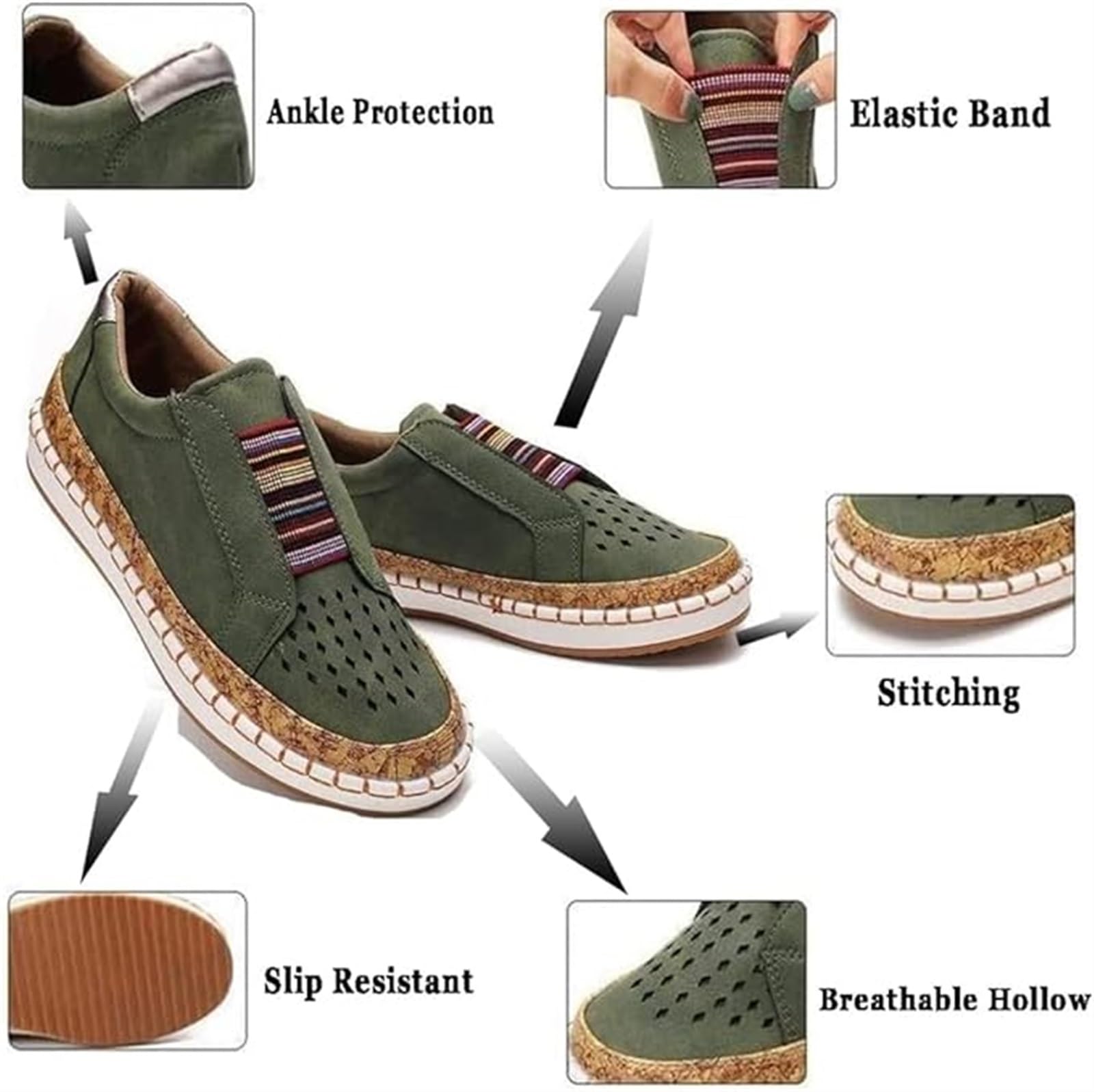 Plus Size Walking Sneakers Shoes For Elderly Women Wide Comfy Arch Support Orthopedic Arthritis Flat Oxfords Shoes