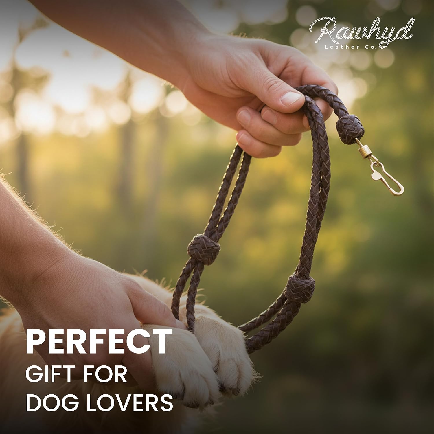 RAW HYD Leather Dog Whistle Lanyard - Adjustable Dog Training Lanyard - Genuine, Full-Grain Leather - Single Drop Dog Training Whistle