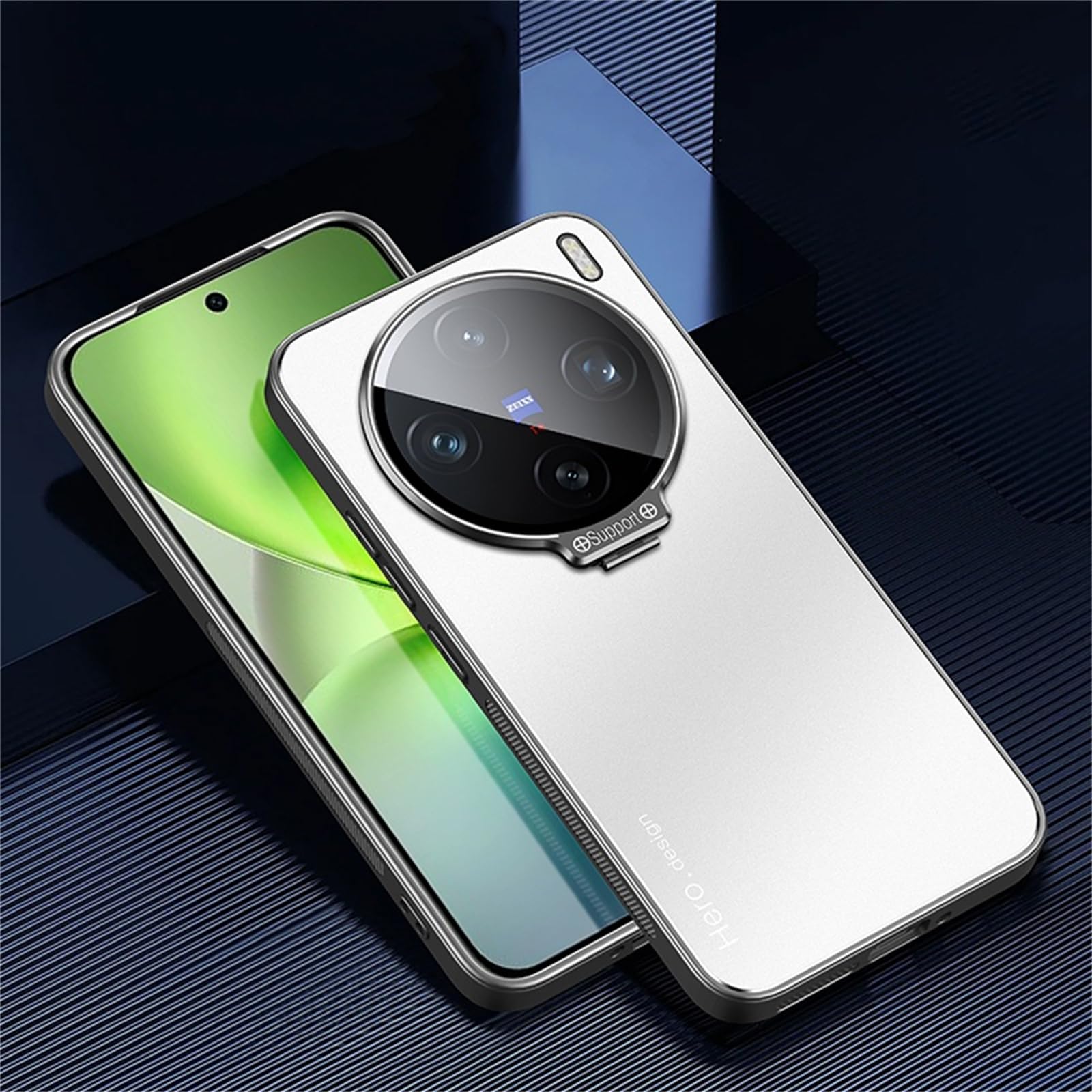 TIANYUE Case for vivo X200 Pro mini, Slim Shell Film Integrated Phone Case with stand, PC Hard Cover for vivo X200 Pro mini-Silver