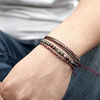 Vista 475 de Handmade Natural Stone Beaded Healing Bracelet Gift for Men Adjustable Rope String Bracelet