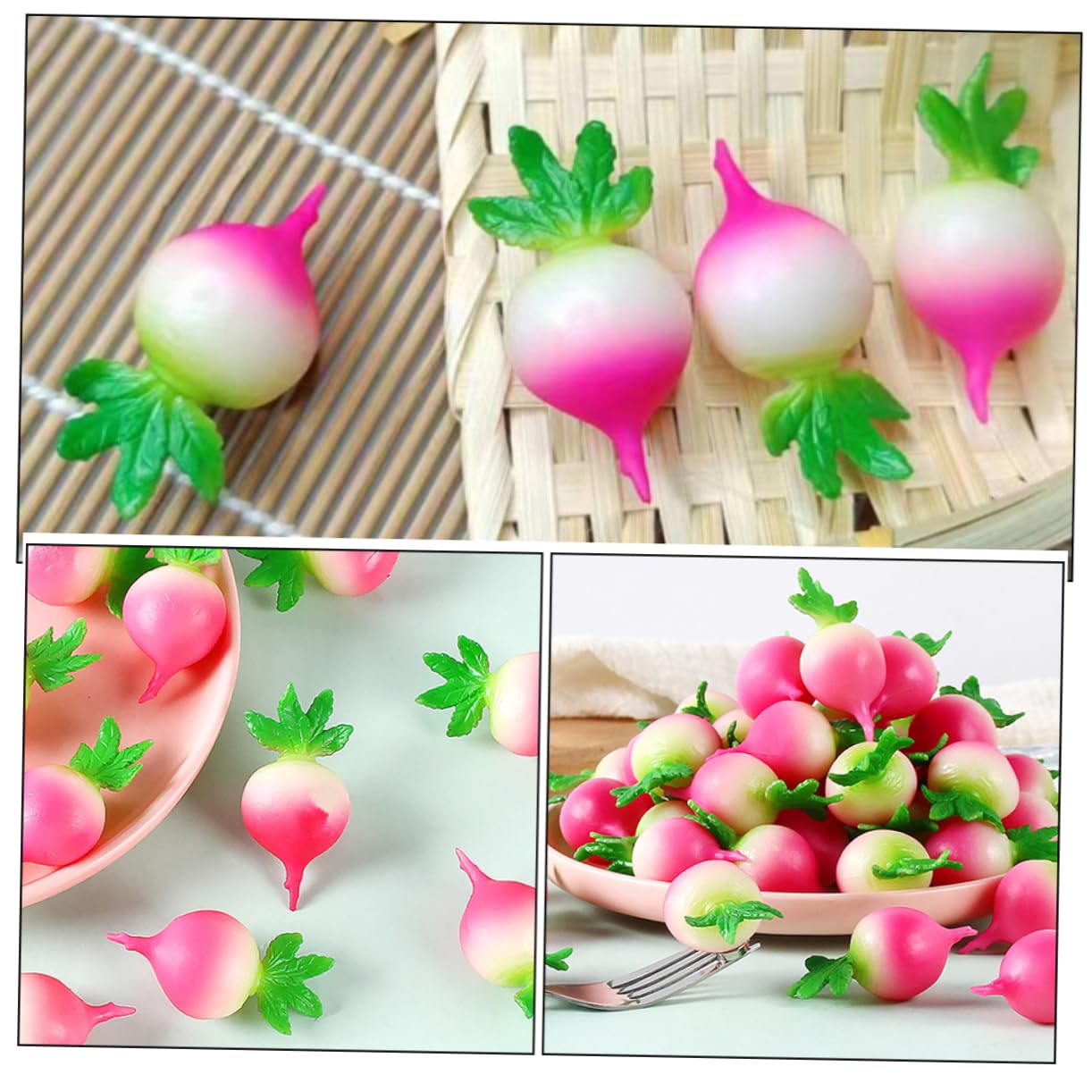 VICASKY 30pezzi Modelli Di Ravanello Finto Resina Decorazioni Vegetali Artificiali Realistiche Per Eventi e Foto