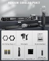 Phenyx Pro PTU-2U Vezeték Nélküli Mikrofon Szett, Dupla Kézi Mikrofon, UHF Technológia, 1000 Csatorna, 100m Hatótáv, Stúdió és Színpad 6